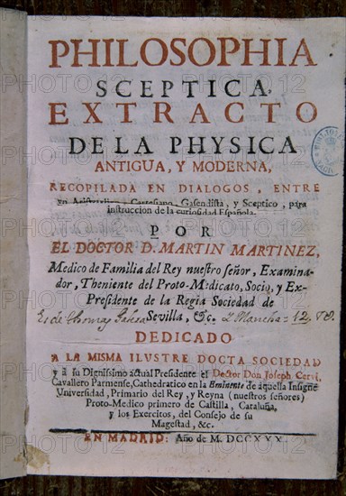 MARTINEZ MARTIN 1684/1734
FILOSOFIA ASCETICA(1730)
MADRID, BIBLIOTECA NACIONAL PISOS
MADRID

This image is not downloadable. Contact us for the high res.