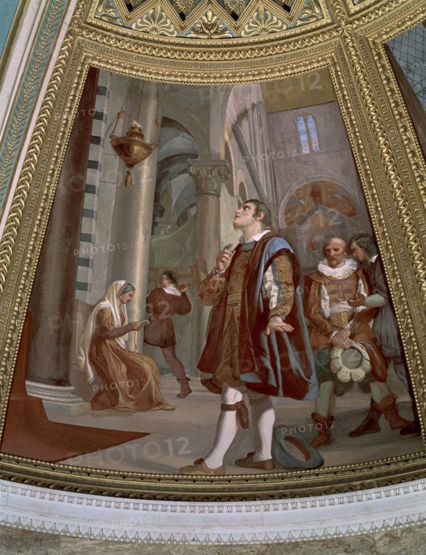 PINTURA MURAL-GALILEO OBSERVA EL PENDULO
FLORENCIA, TRIBUNAL
ITALIA