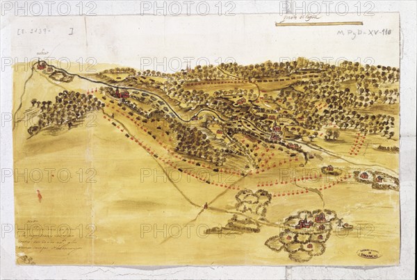 PLANO-CAMPO DE BATALLA-4-8-1678 EN SAINT DENIS
SIMANCAS, ARCHIVO
VALLADOLID

This image is not downloadable. Contact us for the high res.