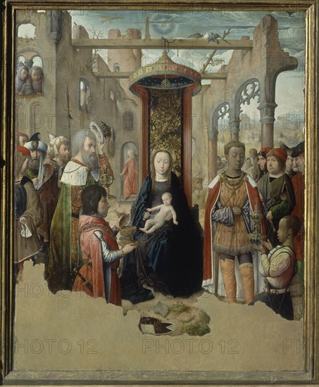 FLANDES JUAN DE 1465-1519
ADORACION DE LOS REYES MAGOS - Supuesto retrato de Fernando II El Catolico  de Rodillas - Rey mago
CERVERA DE PISUERGA, IGLESIA DE SANTA MARIA
PALENCIA

This image is not downloadable. Contact us for the high res.