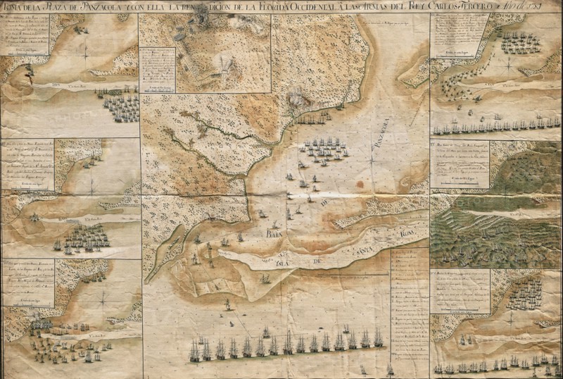 Map of the Siege of Pensacola, West Florida