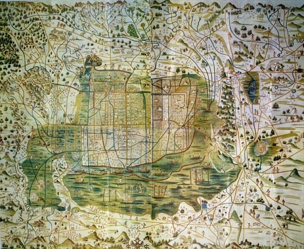 SANTA CRUZ ALONSO 1505/72
CONQUISTA DE NUEVA ESPANA-MAPA DEL VALLE DE MEXICO-1560
MADRID, BIBLIOTECA NACIONAL H AMERICA
MADRID