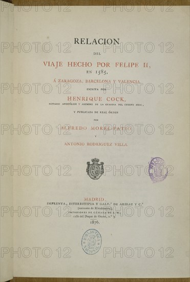 COCK ENRIQUE
RELACION DEL VIAJE HECHO POR FELIPE II EN 1585 A ZARAGOZA,BARCELONA Y VALENCIA-MADRID 1876
MADRID, BIBLIOTECA NACIONAL PISOS
MADRID

This image is not downloadable. Contact us for the high res.