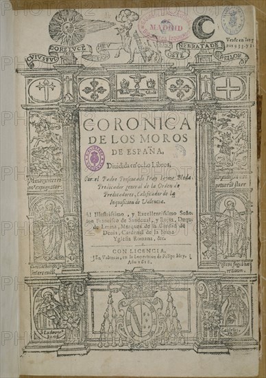 BLEDA FRAY J
CRONICA DE LOS MOROS DE ESPAÑA DIVIDIDA EN 8 TOMOS-PORTADA-VALENCIA 1618
MADRID, BIBLIOTECA NACIONAL RAROS
MADRID

This image is not downloadable. Contact us for the high res.