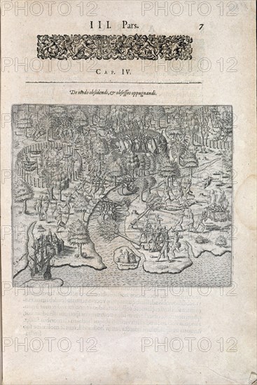 BRY THEODORE 1528-1598
GRANDES VIAJES 1590. AMERICA-PARTE 3-GRABADO-ESPAÑOLES ATACADOS POR LOS INDIOS
MADRID, BIBLIOTECA NACIONAL RAROS
MADRID