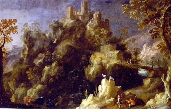 IRIARTE IGNACIO 1621/1685
PAISAJE CON CAZADORES
MADRID, COLECCION DUQUES DE ALBA
MADRID