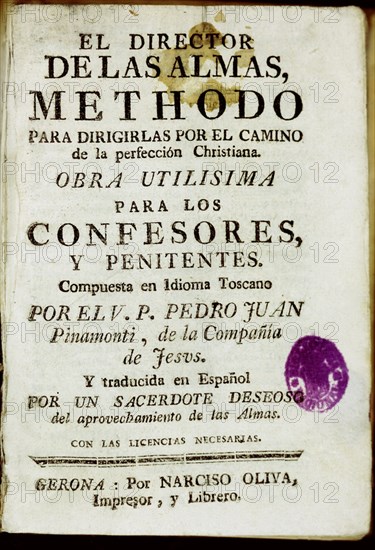 PINAMONTI
EL DIRECTOR DE LAS ALMAS-METODO PARA DIRIGIRLAS
MADRID, BIBLIOTECA NACIONAL PISOS
MADRID

This image is not downloadable. Contact us for the high res.