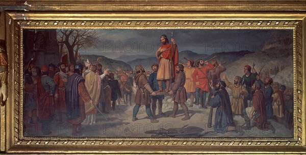 ESPALTER Y RULL JOAQUIN 1809/80
ALZAMIENTO DEL REY DE NAVARRA SOBRE EL PAVES
PAMPLONA, DIPUTACION FORAL
NAVARRA