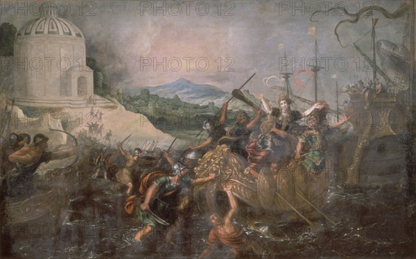 CORTE JUAN DE LA
Hª DE LA GUERRA DE TROYA"EL RAPTO DE ELENA"- OLEO -195 X 308 CM
MADRID, SENADO-PINTURA
MADRID