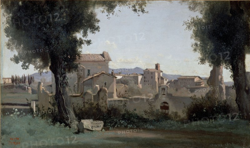 Corot, View of the gardens in the Farnese Palace, Rome
