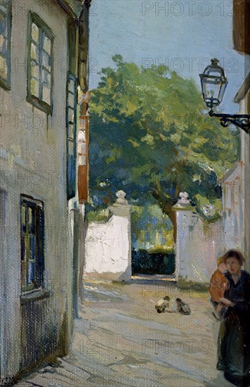 LLORENS FRANCISCO 1874-1948
ENTRADA AL JARDIN DE SAN CARLOS-OLEO 37X25 CMS-1918