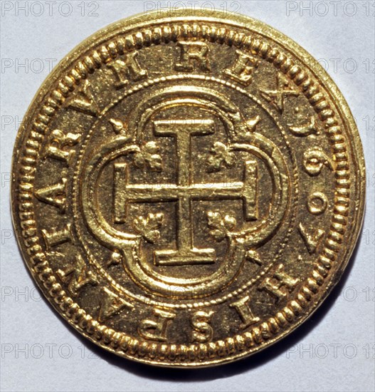 MONEDA DE 1607-EPOCA FELIPE III-DOBLON DE 2 ESCUDOS-REVERSO
MADRID, CASA DE LA MONEDA
MADRID

This image is not downloadable. Contact us for the high res.