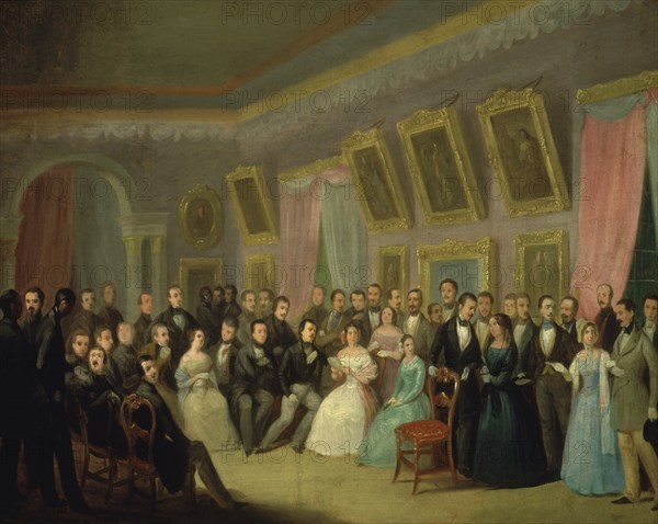 ESQUIVEL ANTONIO MARIA 1806/57
VENTURA DE LA VEGA LEE UNA OBRA A ACTORES TEATRO PRINCIPE
MADRID, MUSEO ROMANTICO
MADRID