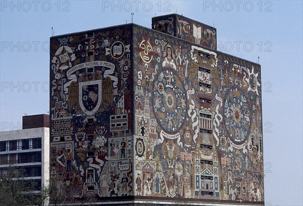 OGORMAN JUAN
BIBLIOTECA CENTRAL-EDIFICIO-FACHADA CON MURALES DE MOSAICO
MEXICO DF, CIUDAD UNIVERSITARIA
MEXICO