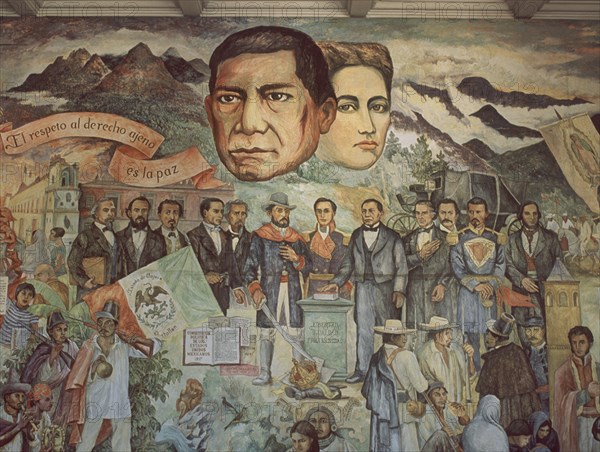 PINTURAS MURALES-HISTORIA MEXICO-JUAREZ JURA LA CONSTITUCION
OAXACA, PALACIO GOBIERNO
MEXICO

This image is not downloadable. Contact us for the high res.