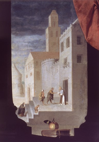 Zurbaran, Frère Gonzalo de Illescas (détail des pauvres faisant l'aumône)