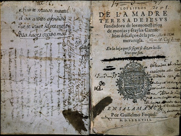 SANTA TERESA 1515/1582
PORTADA - LOS LIBROS DE LA MADRE TERESA CON NOTAS AUTOGRAFAS - IMPRESO EN 1588
SALAMANCA, UNIVERSIDAD BIBLIOTECA
SALAMANCA

This image is not downloadable. Contact us for the high res.