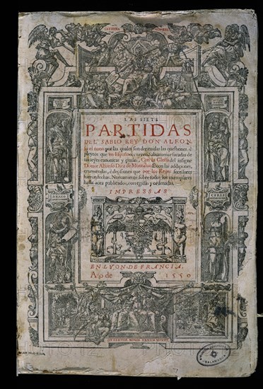 ALFONSO X EL SABIO 1221/84
LAS SIETE PARTIDAS-IMPRESAS EN LYON EN 1550-PORTADA
SALAMANCA, UNIVERSIDAD BIBLIOTECA
SALAMANCA

This image is not downloadable. Contact us for the high res.