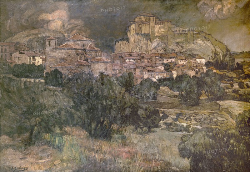 Ignacio Zuloaga (1870-1945)     ALQUEZAR - OLEO/LIENZO - 139X199 CM.