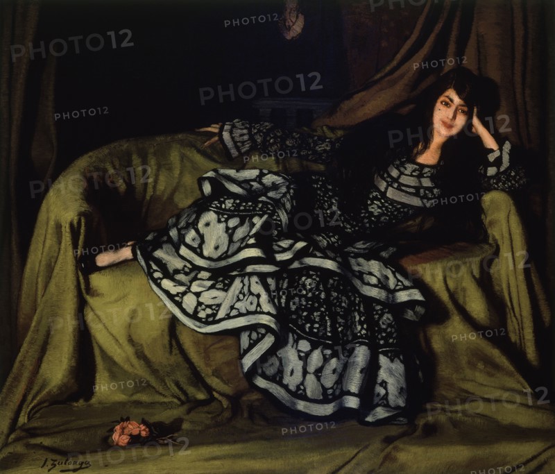 Ignacio Zuloaga (1870-1945)     MARCELLE SOUTY CON VESTIDO DE VOLANTES - 1915 - 160 X 188 CM.