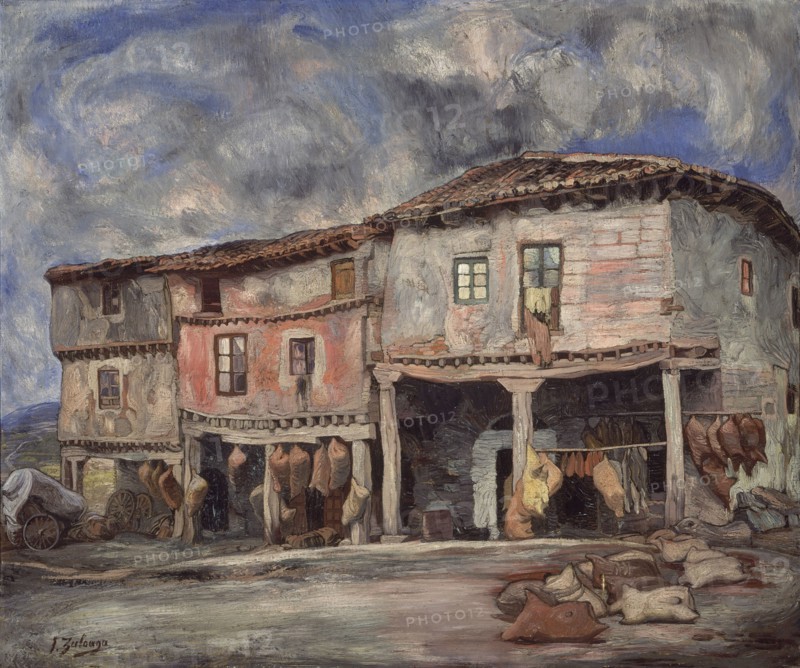 Ignacio Zuloaga (1870-1945)     CASAS DEL BOTERO DE LERMA-1926-OLEO/LIENZO-109 X 130 CM.