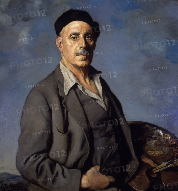 Ignacio Zuloaga (1870-1945)     AUTORRETRATO CON FONDO AZUL - 1942 - OLEO/LIENZO - 90X85 cm.