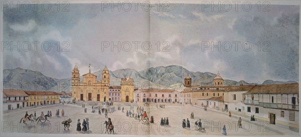 MARK
ACUARELA-PLAZA MAYOR DE BOGOTA-1846(COLOMBIA)