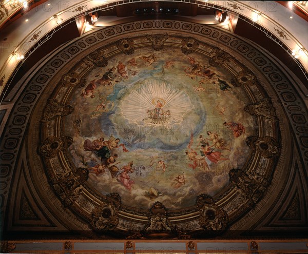 TECHO - DETALLE DEL FRESCO DE LA CUPULA ILUSORIA-
PALMA, TEATRO PRINCIPAL
MALLORCA

This image is not downloadable. Contact us for the high res.