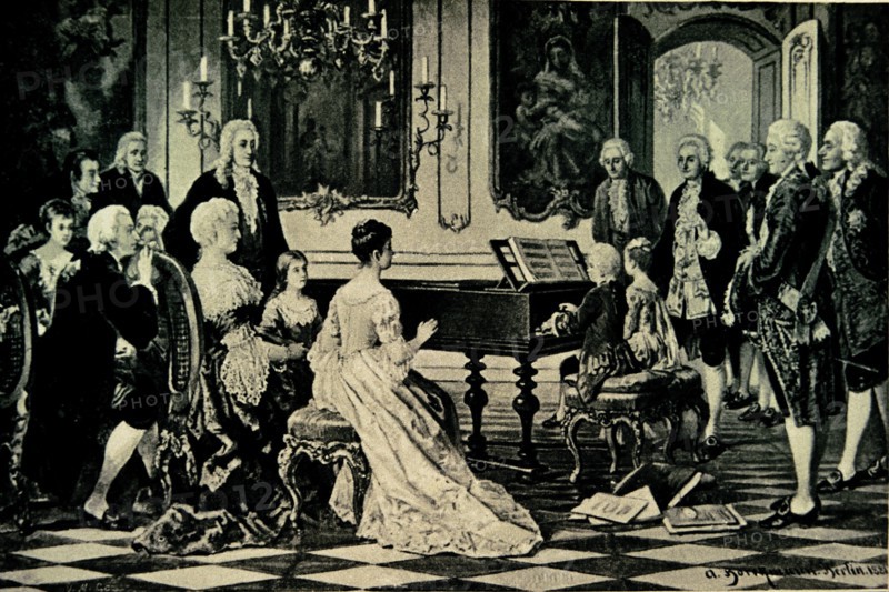 Mozart et sa soeur jouant du piano