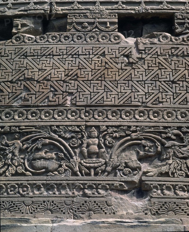 Detail of low-relief from the Dhamek Stupa in India