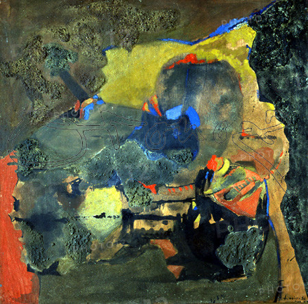 MUÑOZ LUCIO 1929/98
TABLA OCRE, ROJO Y NEGRO-1956-100X100
MADRID, COLECCION PARTICULAR
MADRID