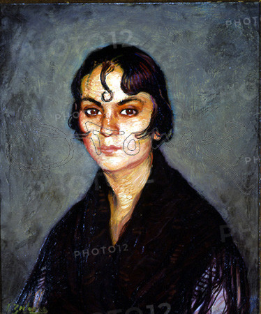 ZULOAGA IGNACIO 1870-1945
RETRATO(DE MUJER CON RIZO EN LA FRENTE)
PEDRAZA, COLECCION SUAREZ ZULOAGA
SEGOVIA