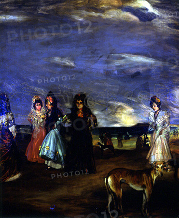 ZULOAGA IGNACIO 1870-1945
(MUJERES CON MANTILLAS Y PERRO EN PRIMER PLANO)
PEDRAZA, COLECCION SUAREZ ZULOAGA
SEGOVIA
