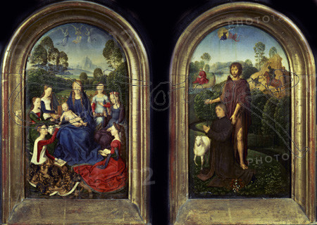 MEMLING HANS 1435/94
I-IZQDA DESPOSORIOS MISTICOS DE STA CATALINA-DCHA S JUAN BTA Y EL DRAGON
PARIS, MUSEO LOUVRE-INTERIOR
FRANCIA