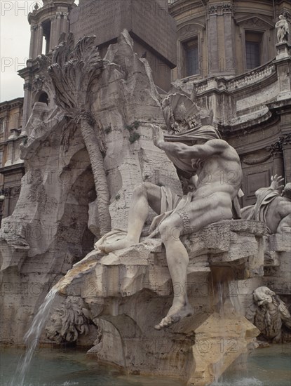 BERNINI GIAN LORENZO 1598/1680
PLAZA NAVONA-FUENTE DE LOS 4 RIOS-1651-DET BASE CON ESCULTURAS
ROMA, EXTERIOR
ITALIA

This image is not downloadable. Contact us for the high res.