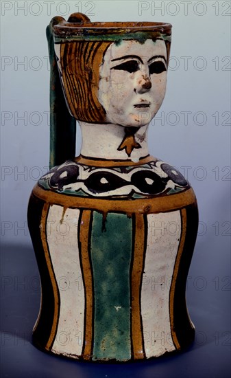 JARRO SEVILLANO DE CUERDA SECA,DE GALLOTE ANTROPOMORFO-1500
MADRID, MUSEO ARQUEOLOGICO NACIONAL
MADRID