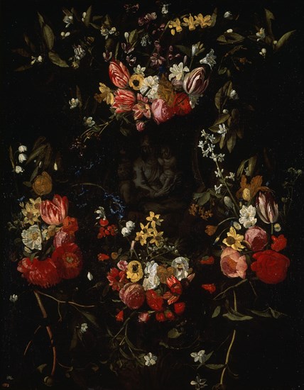Seghers, Garland With the Virgin, the Child and Saint John
