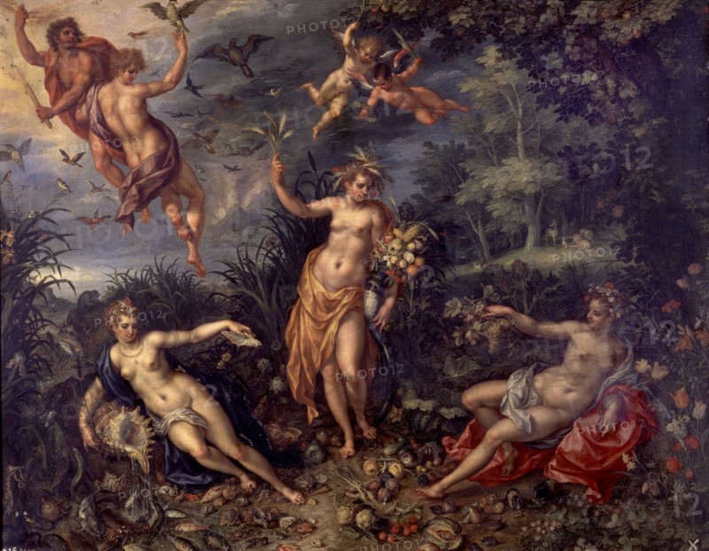 Clerck et Bruegel, L'abondance et les quatre éléments