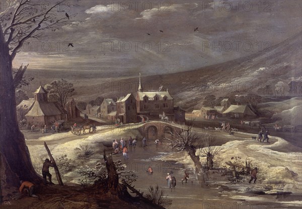 Momper (de), Landscape with Ice skaters