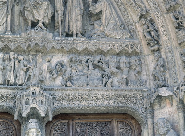 EXTERIOR-PORTICO-TIMPANO:DEMONIOS SE APODERAN DE REPROBOS Y ARROJAN A CALDERAS
LEON, CATEDRAL
LEON

This image is not downloadable. Contact us for the high res.