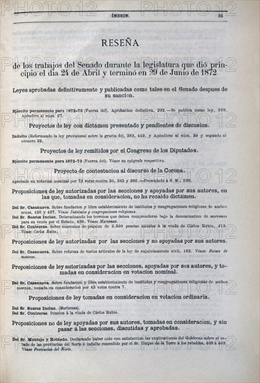 RESEÑA:TRABAJOS DEL SENADO EN LEGISLATURA DEL 24/4 AL 19/6 DE 1872
MADRID, SENADO-BIBLIOTECA
MADRID

This image is not downloadable. Contact us for the high res.