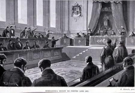 BLANCH F
SESION DEL ESTAMENTO DE PROCERES EN EL CASON BUEN RETIRO 1821
BARCELONA, BIBLIOTECA DE CATALUÑA
BARCELONA
