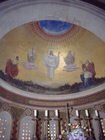 INTERIOR-ALTAR-BOVEDA CON LA REPRESENTACION DE LA TRANSFIGURACION ANTE LOS 3 DISICIPULOS
MONTE TABOR, BASILICA TRANSFIGURACION
ISRAEL

This image is not downloadable. Contact us for the high res.