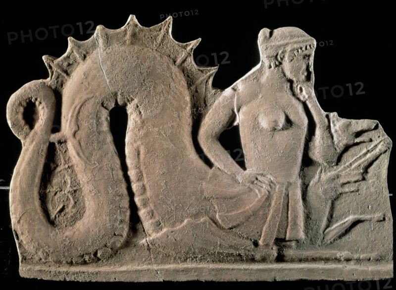 Low-relief showing Scylla