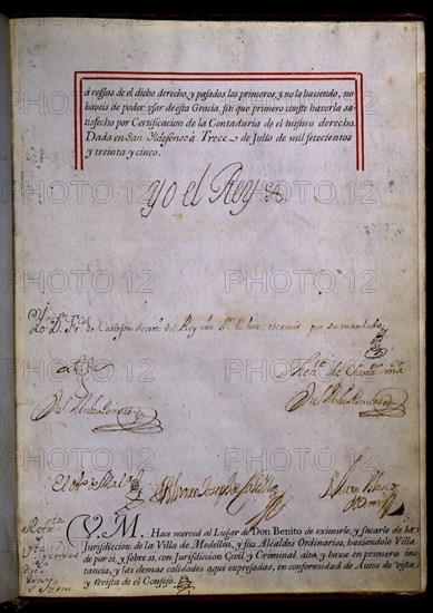 CEDULA DE CONCESION DE PRIVILEGIO DE VILLAZGO A DON BENITO-PAGINA DE FIRMAS-FIRMA FELIPE IV
DON BENITO, CASA DE CULTURA
BADAJOZ