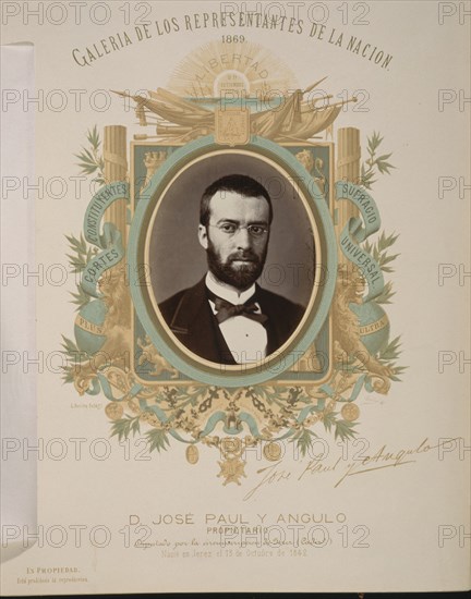 GALERIA REPRESENTANTES DE LA NACION 1869-D.JOSE PAUL Y ANGULO-DIPUTADO DE JEREZ(CADIZ)
MADRID, CONGRESO DE LOS DIPUTADOS-BIBLIOTECA
MADRID