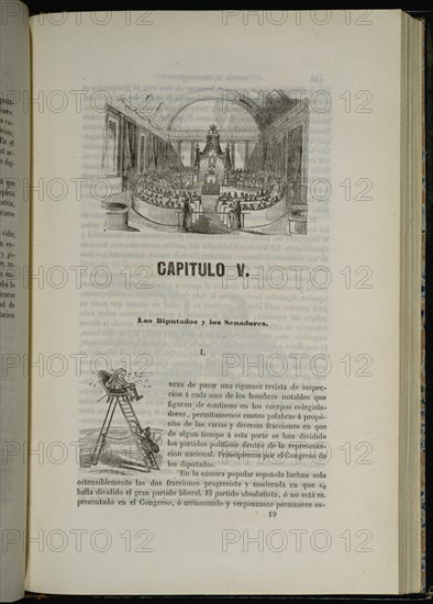 "LOS DIPUTADOS Y LOS SENADORES"PAGINA 19-GRABADO SALON SESIONES Y CARICATURA AL PARTIDO ABSOLUTISTA
MADRID, CONGRESO DE LOS DIPUTADOS-BIBLIOTECA
MADRID

This image is not downloadable. Contact us for the high res.