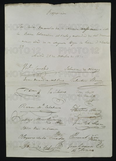 MADRID 26/10/1836-LAS CORTES CONFIRMAN REGENCIA DE LA REINA GOBERNADORA DURANTE MINORIA DE ISABEL II
MADRID, CONGRESO DE LOS DIPUTADOS-BIBLIOTECA
MADRID