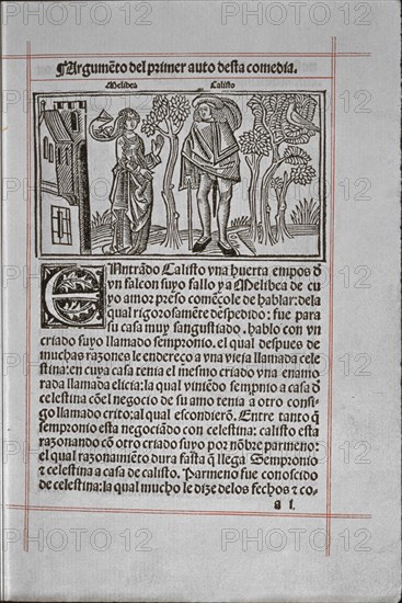 ROJAS FERNANDO DE 1470/1541
LA CELESTINA-PRINCIPIO DEL AUTO 1--EDICION DE BURGOS 1499 - SIG R-25615
MADRID, BIBLIOTECA NACIONAL RAROS
MADRID