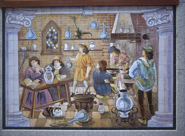 AZULEJERIA EN LA FACHADA DE UNA FARMACIA - ESCENA COSTUMBRISTA -  INTERIOR DE UNA BOTICA
GIJON, EXTERIOR
ASTURIAS

This image is not downloadable. Contact us for the high res.
